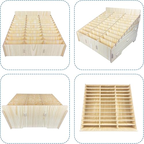 Miniatura 3 de Hejall Wooden Desktop Storage Box Mobile Phone Management Storage Box Creative Desktop Office Meeting Finishing Grid Multi Cell Phone Rack Display