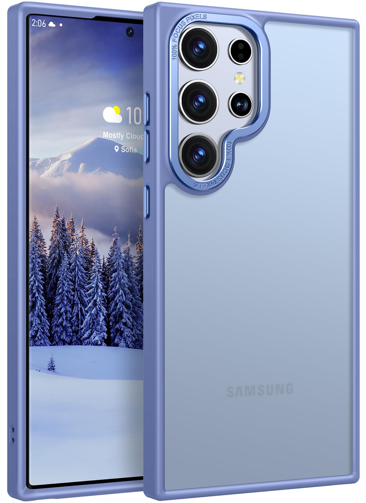 Rayboen for Samsung Galaxy S24 Ultra case, Skin Feel Translucent Frosted Anti-Scratch Protective Phone Cover for Samsung S24 Ultra with Bumper Hard PC