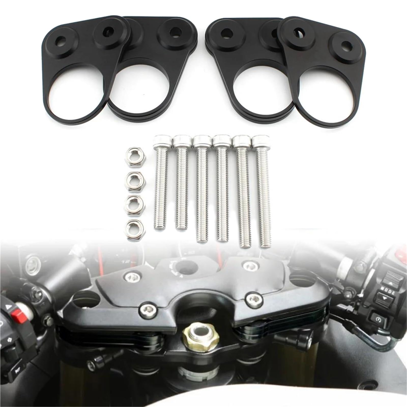 Pince de montage et entretoise de guidon de moto Suzuki GSX1300R Hayabusa 07-20
