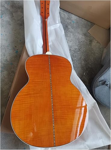 CJWSLYT Guitarra para zurdos, guitarra eléctrica acústica de arce y llama, hecha a mano, adecuada para jugadores en todas las etapas. Guitarra