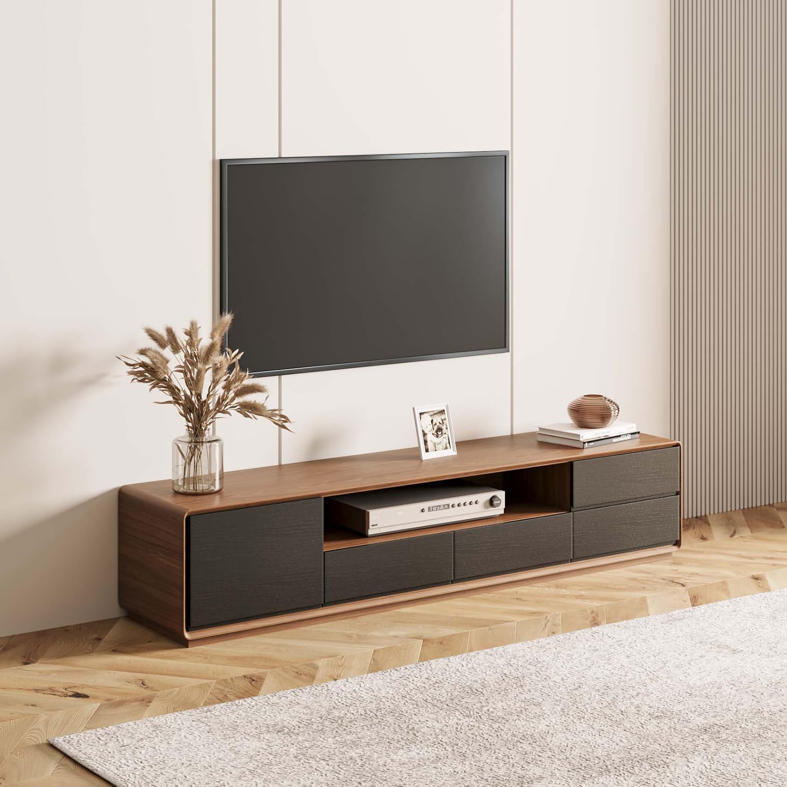 POVISON Solid Wood Entertainment Center 70.87