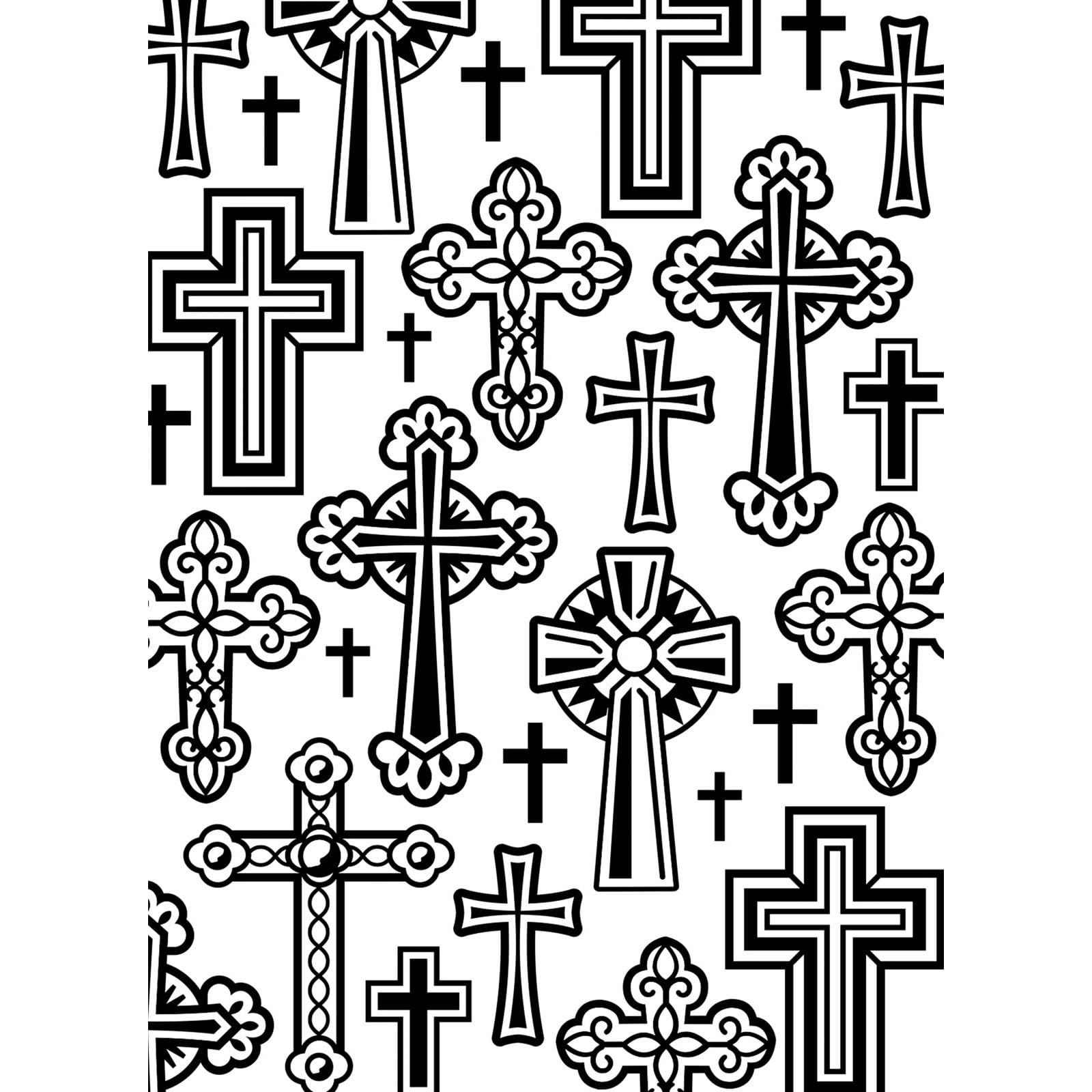 Vaessen Creative Embossing Folder Crosses 5.75 x 4.21 inches - Embossing Folder for Card Making, Scrapbooking, Journaling - Reusable - Precise Results - for Embossing and Die-Cutting Machines