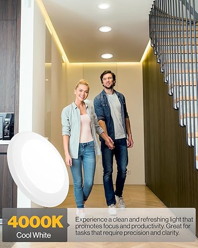 Miniatura 3 de Sunco Lighting Paquete de 96 luces LED de disco de 56 pulgadas montaje empotrado 4000 K blanco frío equivalente a 100 W 15 W 1050 LM montaje en