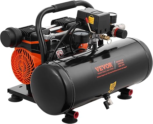 Miniatura 9 de VEVOR Compresor de aire, tanque de acero de 2 galones, compresor de aire libre de aceite de 1HP 2.1CFM a 90PSI y presión máxima de 120PSI, compresor