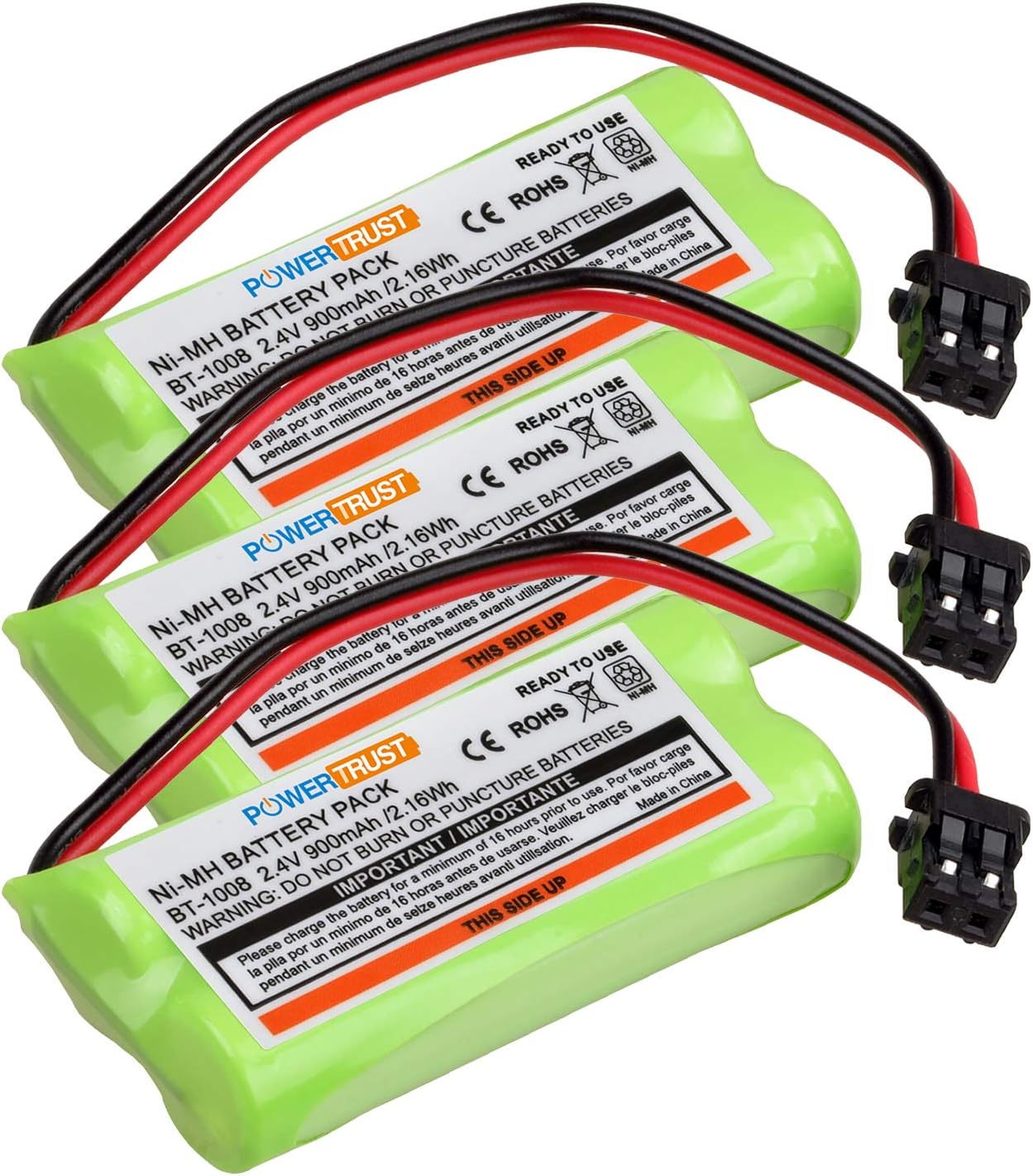 3Pack Ni-MH Cordless Phone Battery for Uniden BT-1008 BT-1016 BT-1021 BT-1025 BT1021 BT1025 CPH-515B