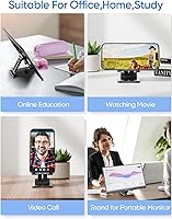 Vista 5 de ARZOPA - Soporte para teléfono celular, soporte plegable para teléfono con altura y ángulo ajustables para escritorio, compatible con iPhone, iPad