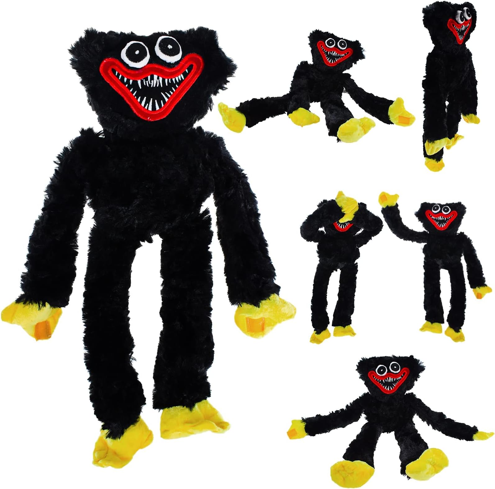 AYEBIA Huggy Wuggy Plush, Huggy Wuggy toys, Soft Stuffed Horror Game Surrounding Doll, Horror Sausage Monster Plush Doll for Fans and Kids Birthday (40 CM, BLACK)