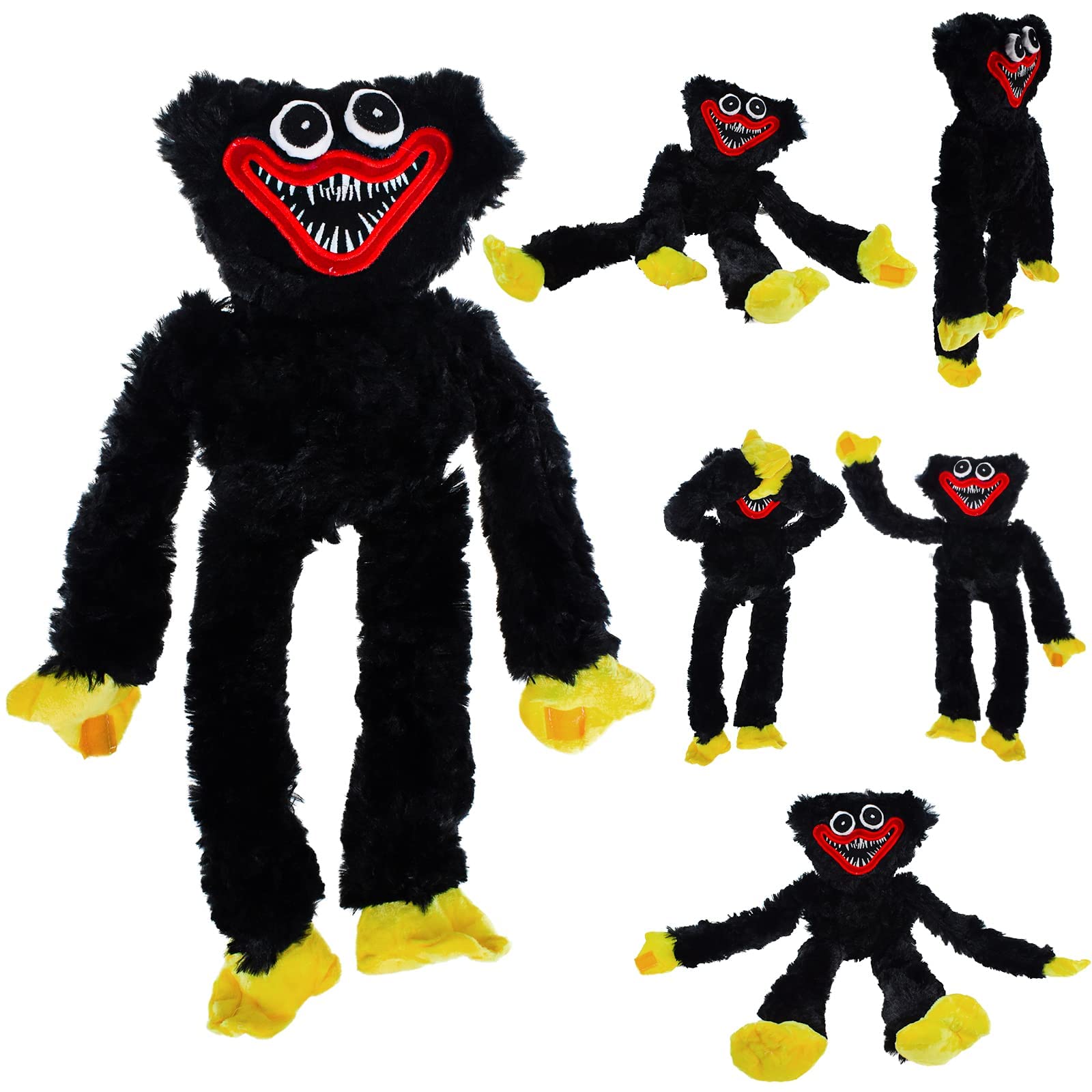 AYEBIA Huggy Wuggy Plush, Huggy Wuggy toys, Soft Stuffed Horror Game Surrounding Doll, Horror Sausage Monster Plush Doll for Fans and Kids Birthday (40 CM, BLACK)