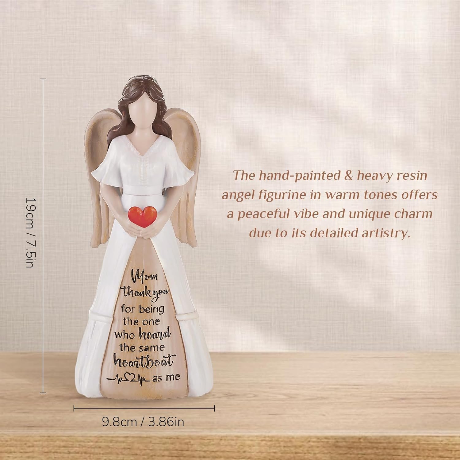 Gifts for Mom from Daughter Son: Thank You Moms Angel Figurines Statue - Sentimental Gift for Christmas Birthday Mothers Day Thanksgiving - Image 6