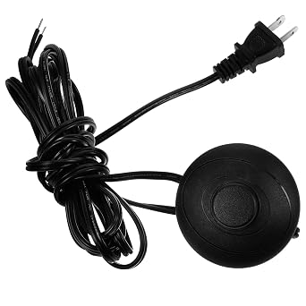 SHINEOFI Foot Switch Power Cord Lamp Cord with Foot Switch Us Plug Extension for Floor Lamp Desk Lamps Floor Lights Hands Free on/Off Control 137.79in
