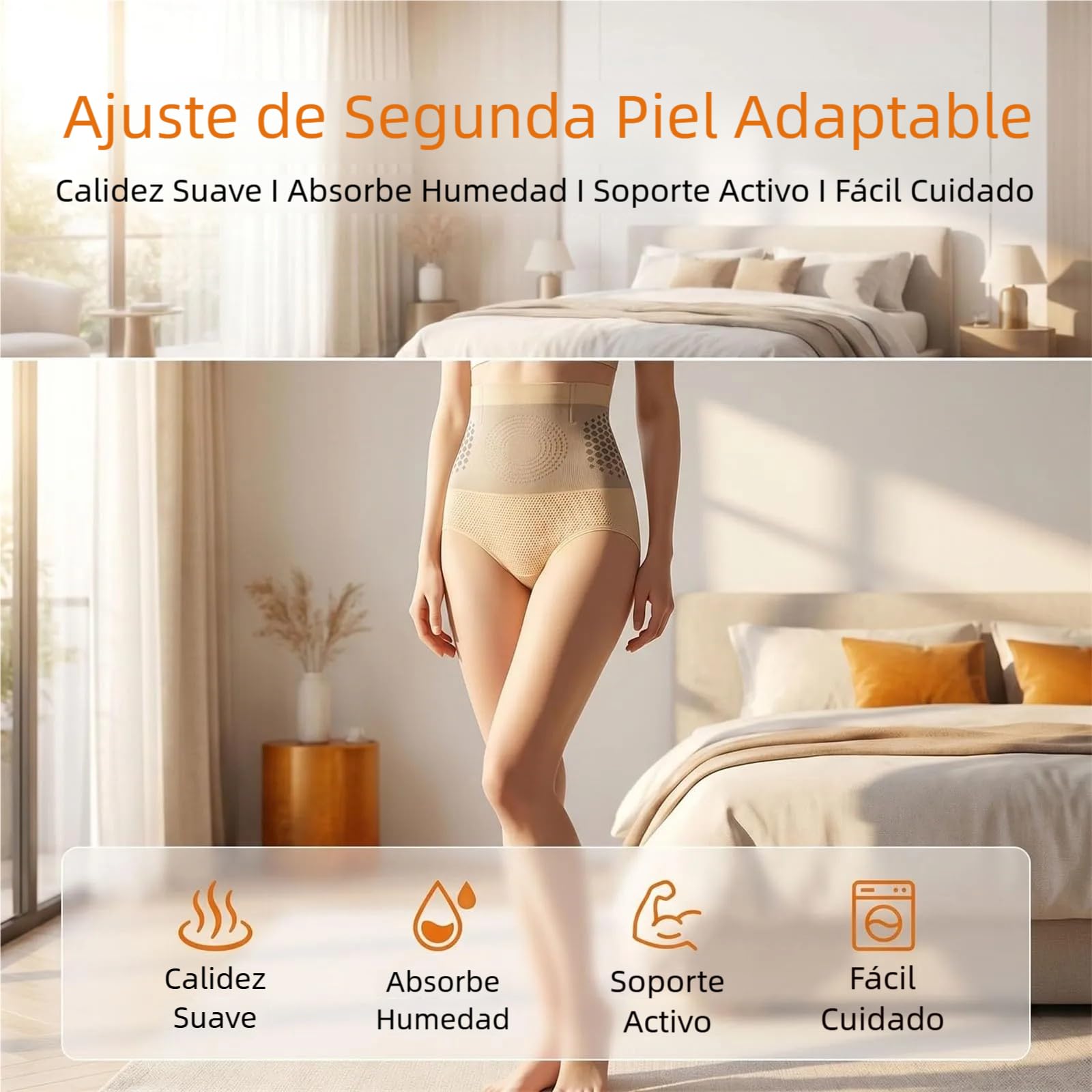 Pauraju Pantalones Cortos Termogénicos Reductores 4 en 1 para Esculpir Control de Barriga Cintura Alta