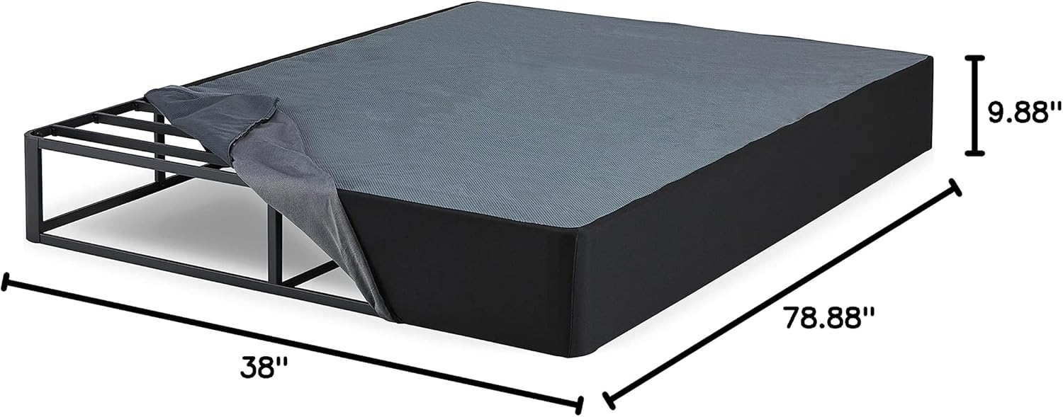 Signature Design by Ashley 10" Mattress Box Spring with Metal Foundation, Twin XL, Black