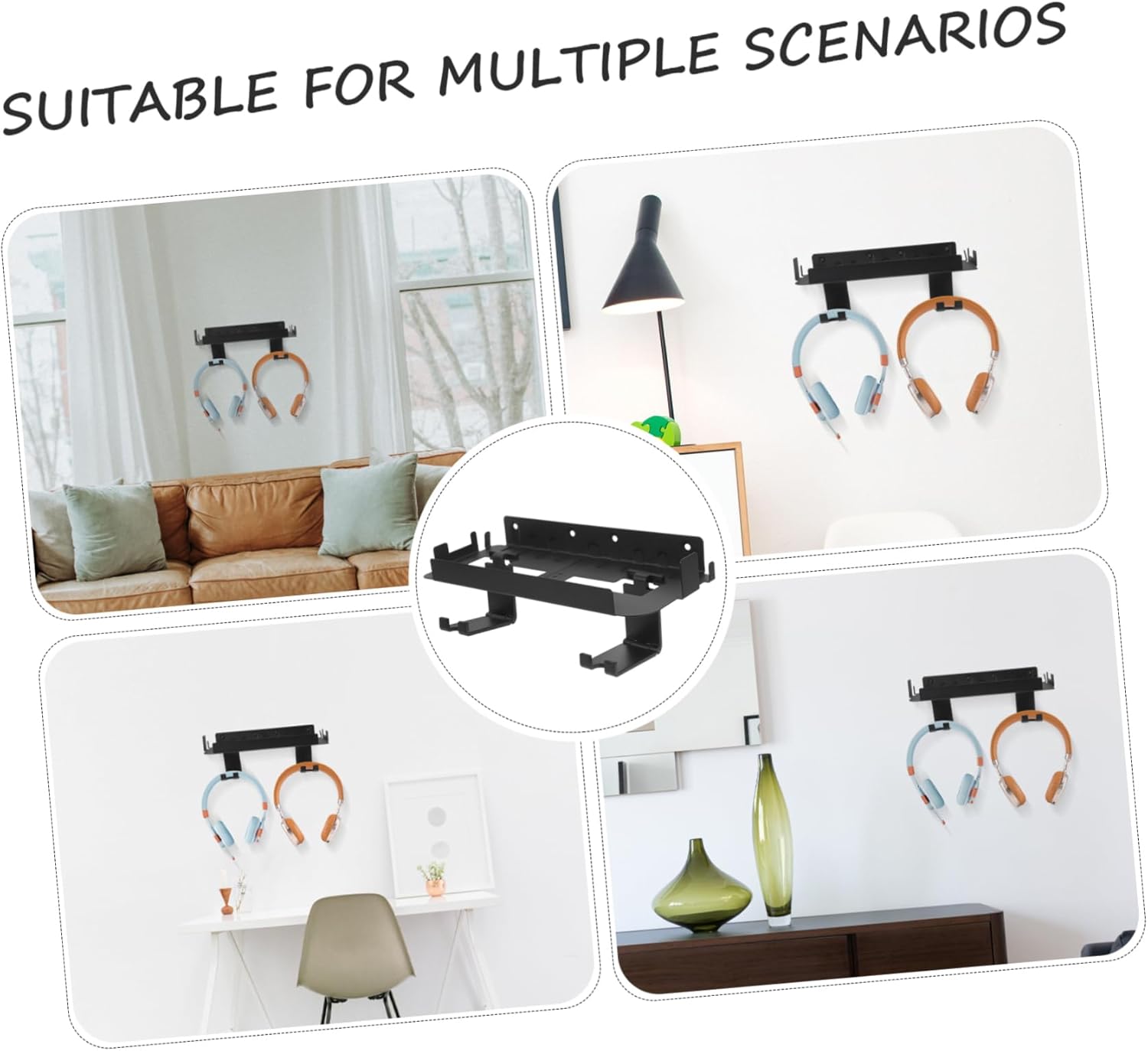 SEWACC Multi-Functional Wall Mount for Console Game Controller and Headset Holder Adjustable Storage Rack for Gaming Accessories Compact Design for Gamers