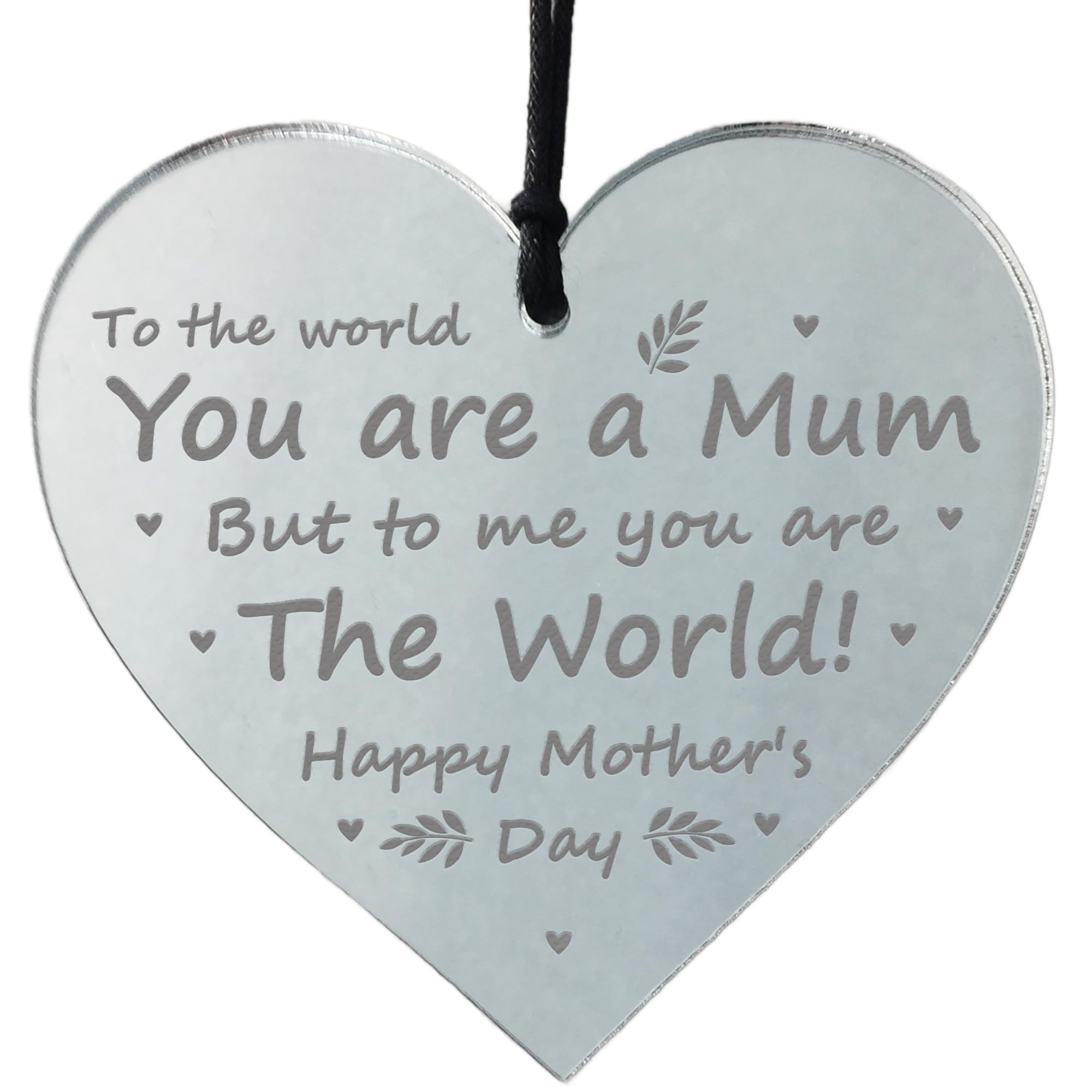 Love You Mum Gift Engraved Heart Mothers Day Gift For Mum From Daughter Son