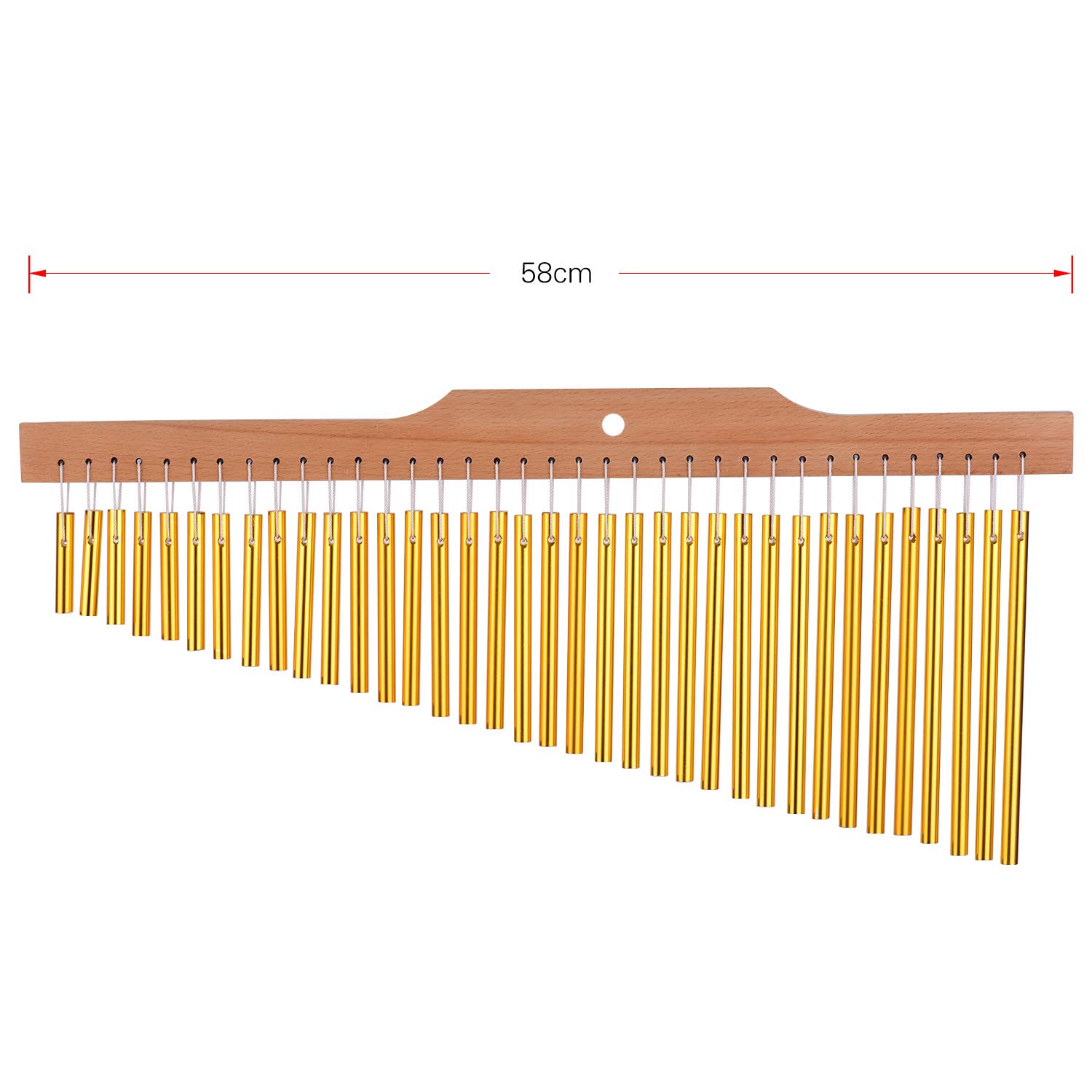 Chimes Windspiele Bar Glockenspiele 36 Notas Aleación de Aluminio Bar Glockenspiel Holzlinglingo(Gold)
