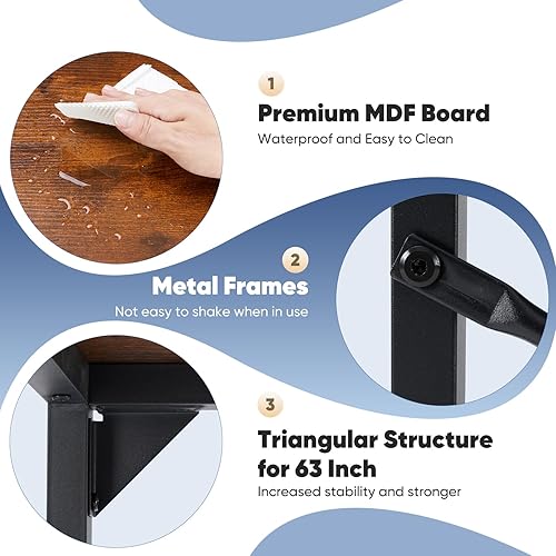 Miniatura 38 de DUMOS Escritorio de oficina pequeño de 32 pulgadas para computadora de estilo moderno y simple, mesa de trabajo de estudio para el dormitorio