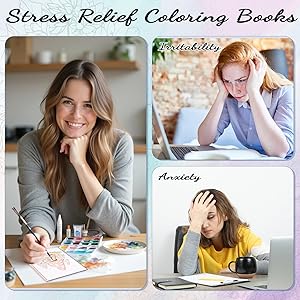 8.510in Adult Coloring Book for Relaxation, 2 Pack Adult Spiral Bound Coloring Books for Women with Inspirational Quotes, Mindfulness Stress Relief Patterns for Adults, Teens, Ideal Gift