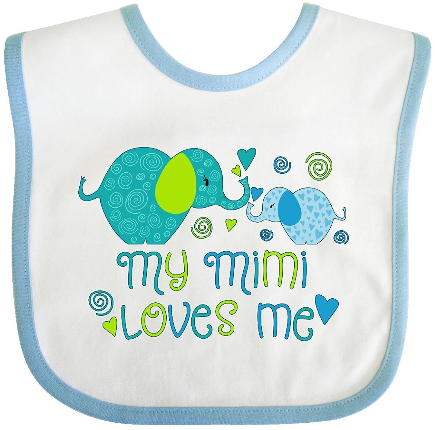 - My Mimi Loves Me- cute elephants Baby Bib Christopher Macadam