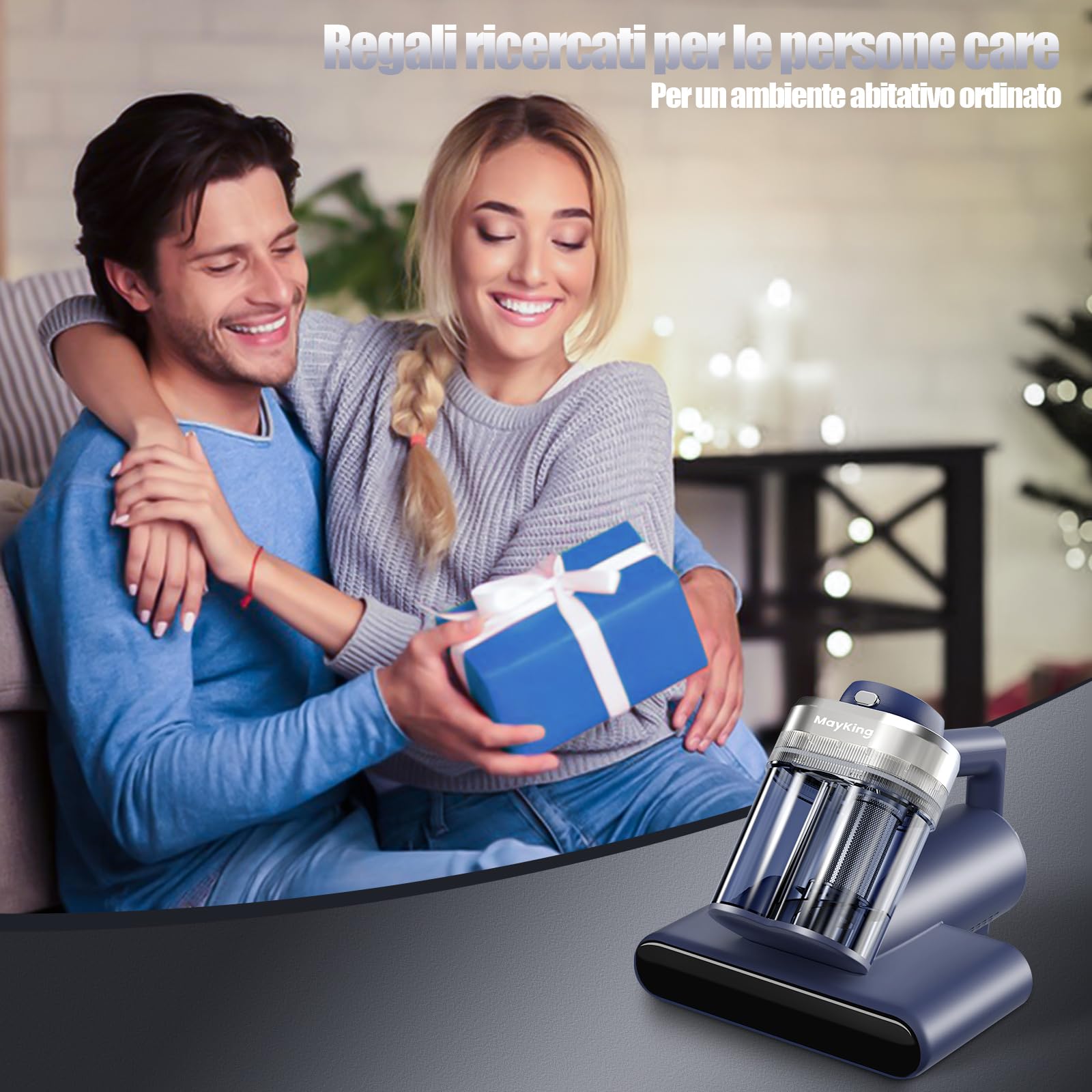 Mayking Antiacaro Aspirapolvere Con Luce Uv, 16 Kpa, Filtro Hepa Aspirapolvere Per Materassi, Riscaldamento A 65 °C, Ultrasuoni, Aromaterapia, Doppio Filtro Ciclonico Per Letti E Divani