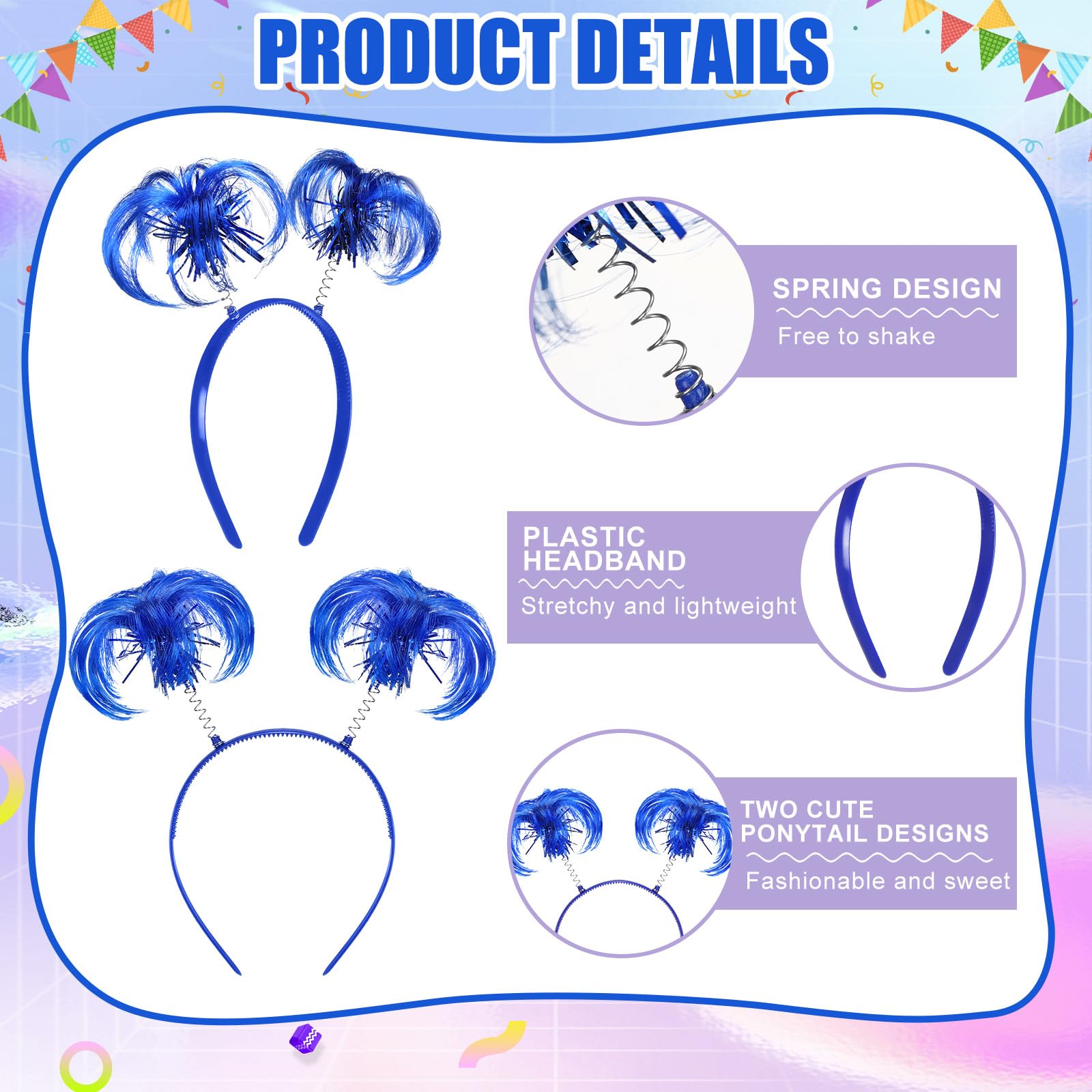 Amazon.com: Hoteam 48 Pcs Pom Pom Headband Carnival Party  display picture 3
