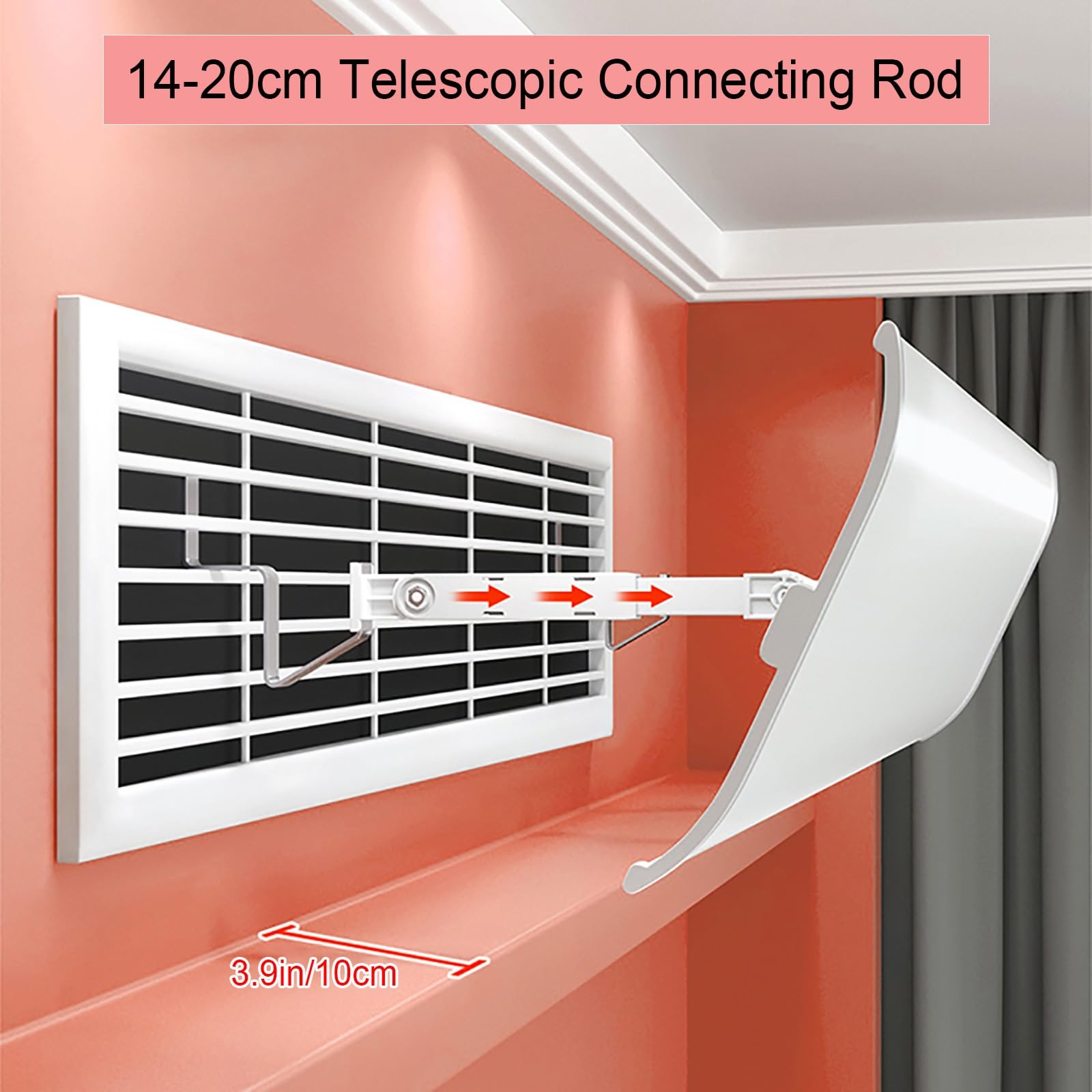Deflettore per Condizionatore d'Aria per Aria Condizionata Centrale, Deflettore per Bocchette d'Aria a Soffitto, Deviatore d'Aria, per Soggiorno, Camera da Letto, Casa(39.4in/100cm)