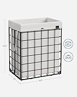 Vista 72 de SONGMICS 29 Gal. (110L) Laundry Basket, Laundry Hamper, Collapsible Clothes Hamper, Removable and Washable Liner, Metal Wire Frame, for Bedroom