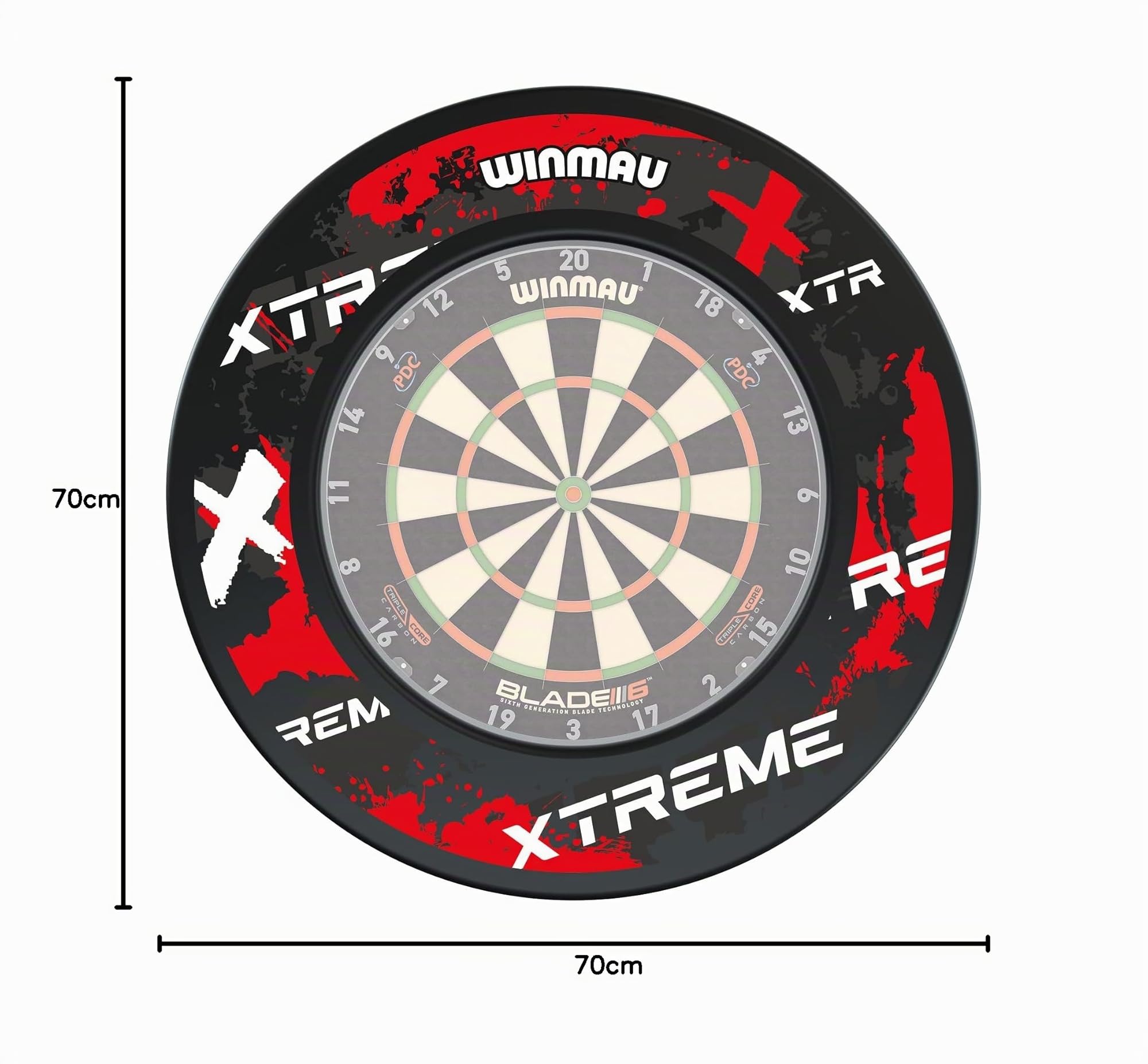WINMAU Dartboard Surround Ring Xtreme/Outshot/MvG - extra starker Schutzring & Wandprotektor für Dartscheibe, widerstandsfähiges Dart Surround Zubehör, professionell, Design-Editionen, mehrere Farben