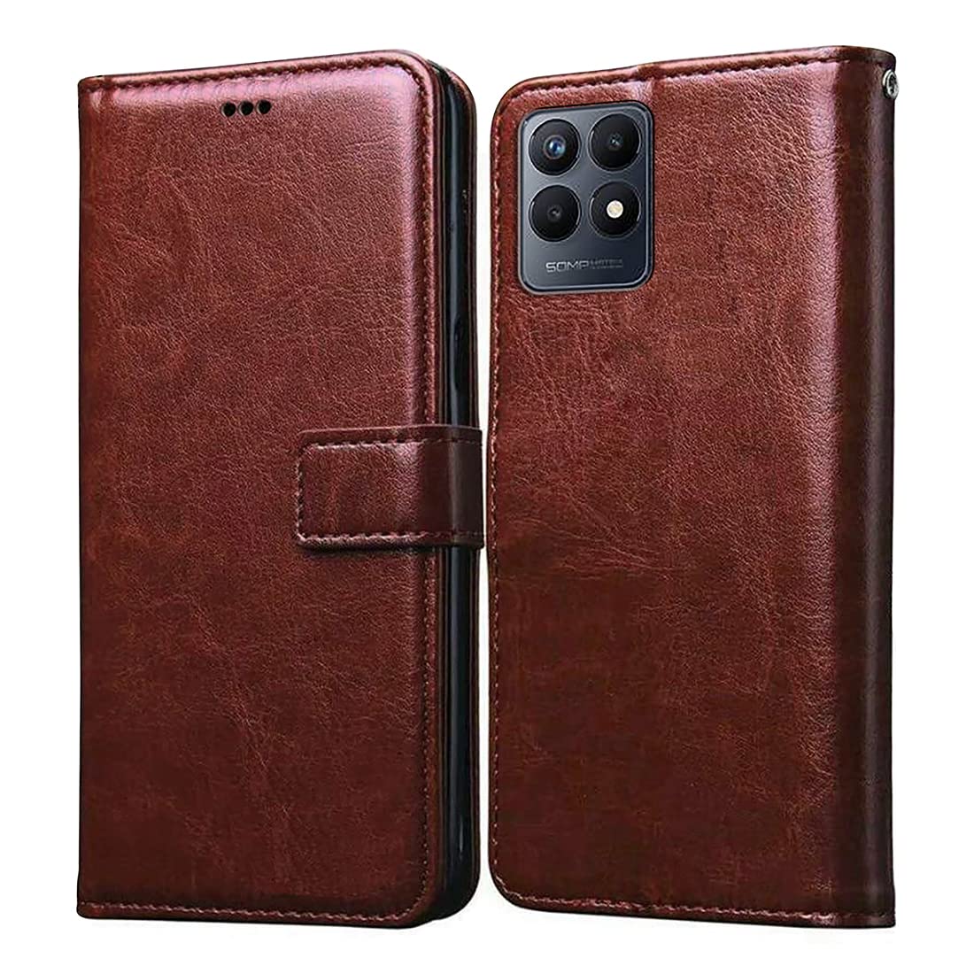 Casotec Flip Cover for Realme Narzo 50 | Premium Leather Finish | Inbuilt Pockets & Stand | Flip Case for Realme Narzo 50 (Brown) (B09TR8JMQJ) Amazon Price History, Amazon Price Tracker