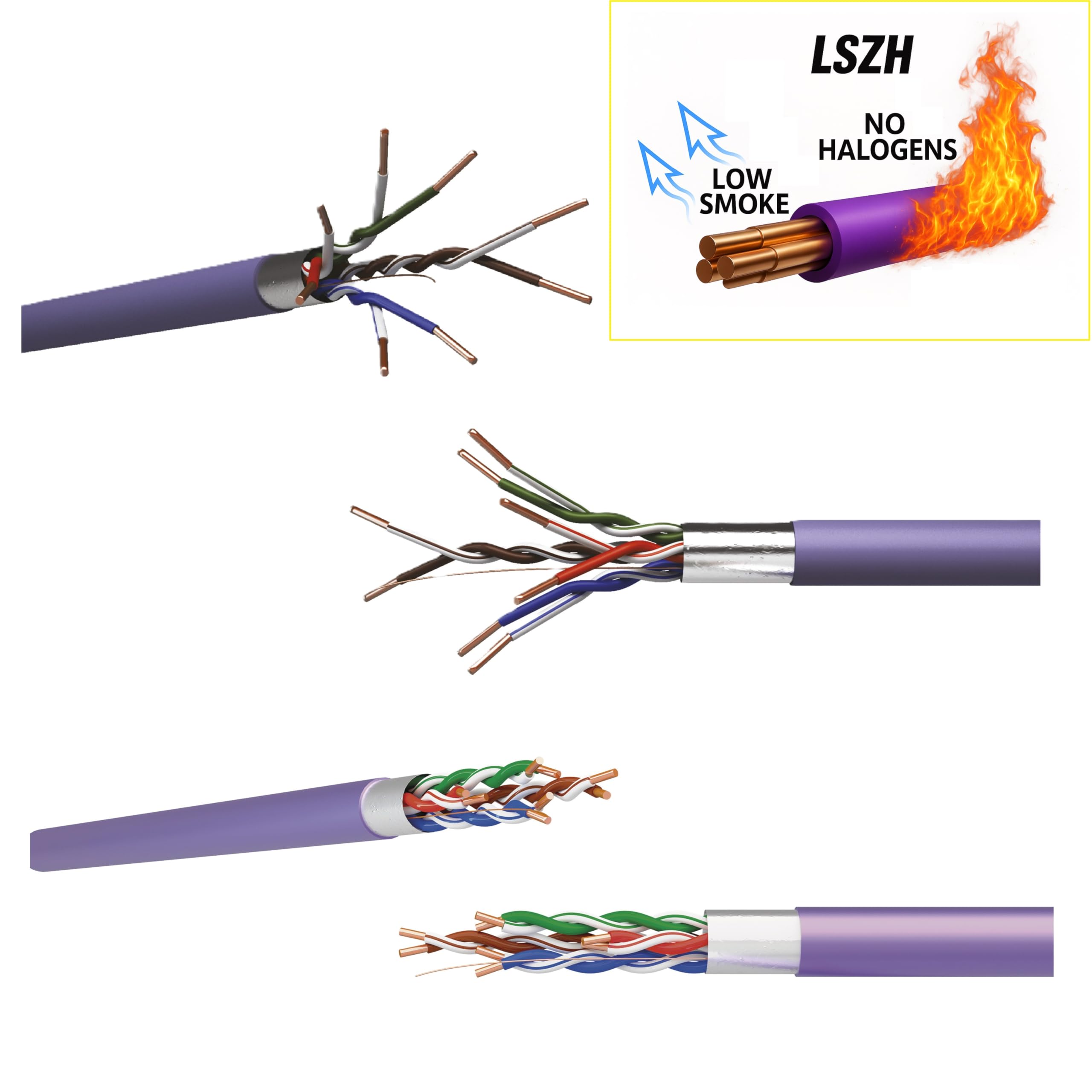 EMOS - FTP kabel sieciowy CAT 5e, 305 m, PCW LSZH - CAT5e kabel krosowy FTP - Gigabit LAN - ekranowany kabel Ethernet - do użytku wewnątrz pomieszczeń