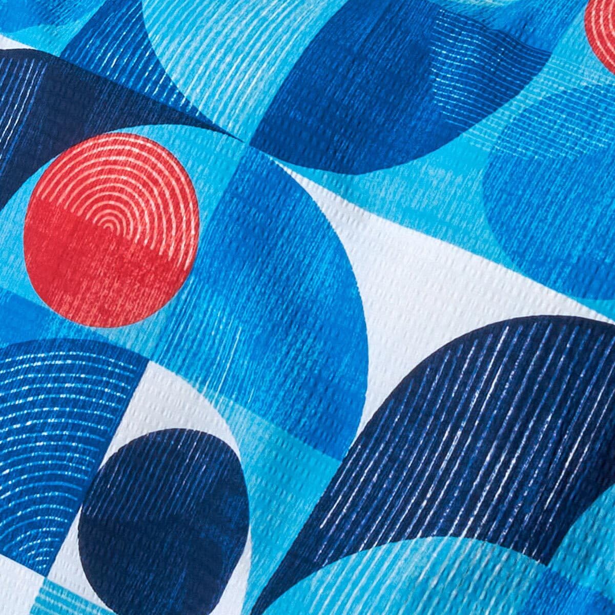 Traumschlaf Seersucker Sommerbettwäsche Parma blau – bügelfrei & pflegeleicht - mit modernem Kreisdesign - aus 100% Baumwolle - 155x220 cm + 80x80 cm