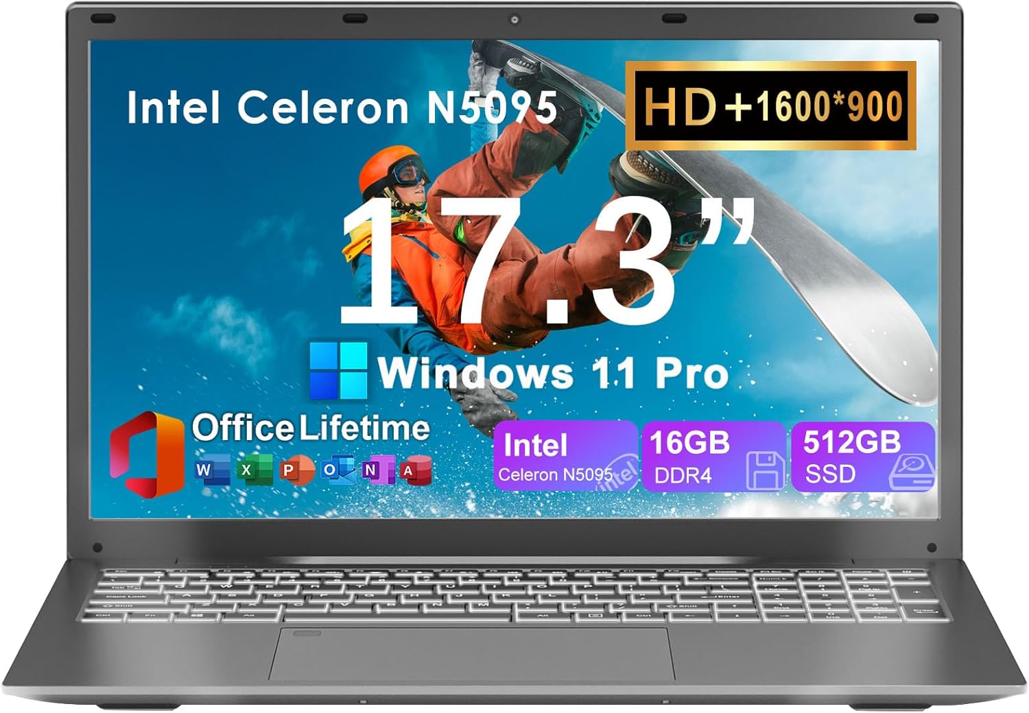 Laptop Computer 17 17.3 inch HD+ Display