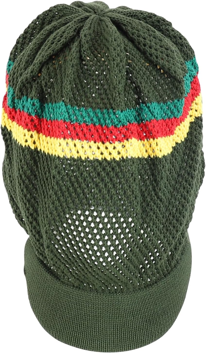 Armycrew Cool Mesh Dreadlock Rasta Beanie Visor - Image 3