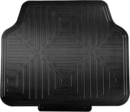 Miniatura 5 de FH Group - Juego completo de tapetes de goma F14410 para suelo con acabado metálico, color negro, ajuste universal que se adapta a la mayoría de