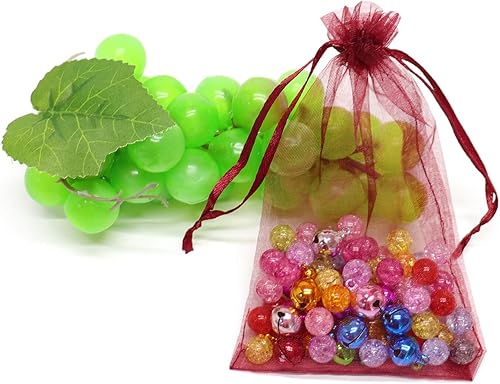 Miniatura 121 de Dealglad 100pcs Drawstring Organza bolsas de joyería caramelo para fiestas, casamientos, regalos Negro