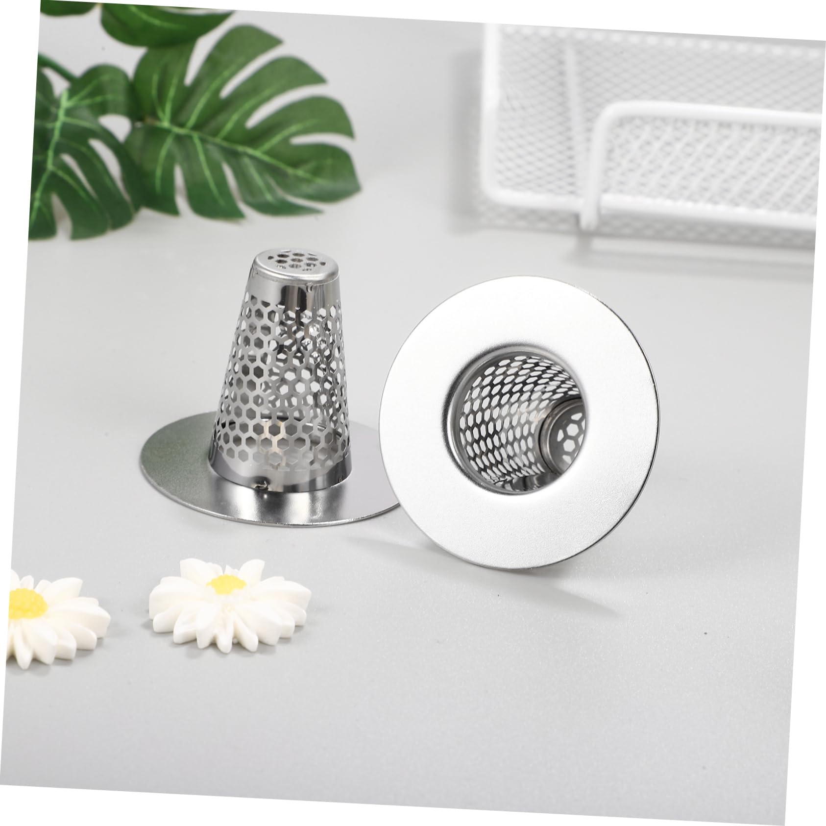 Operitacx Filtro De Acero Inoxidable Tope De Desagüe del Fregadero Drenar Bañera Tapón De Desagüe Colador De Pelo para Fregadero Cesta del Colador De Sumideros Silver 6 Piezas X 4