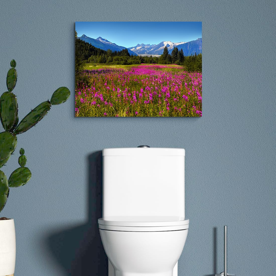QTESPEII Landscape Wall Art Purple Lavender Field Canvas Art Prints Mountain Scenery Picture Nature Wilderness Photography Modern Art Framed for Living Room Bedroom Home Office - 12"x16"x1Pcs 1