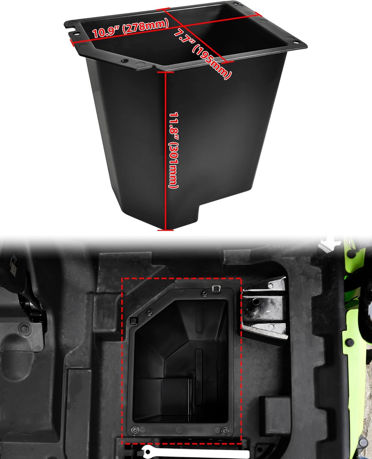 SAUTVS Under Seat Storage Box Compatible with Honda Pioneer 520 2021-2025, Pioneer 500 2015-2023 Accessories, Water Resistance 8.9L Under Driver Seat Storage Bin