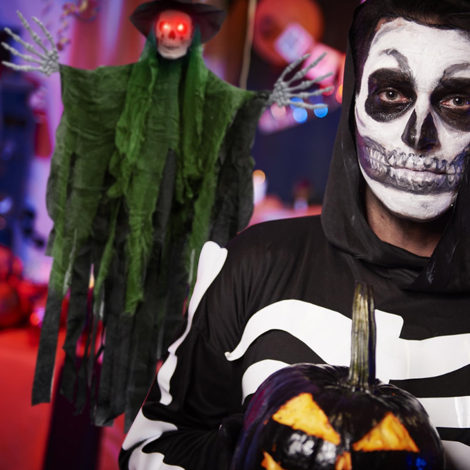 Dekoracja na Halloween, 2 sztuki, dekoracja na Halloween, dekoracja wisząca, dekoracja na Halloween, dekoracja na zewnątrz, horror, Halloween, czaszka, dekoracja na imprezę, do ogrodu, drzwi