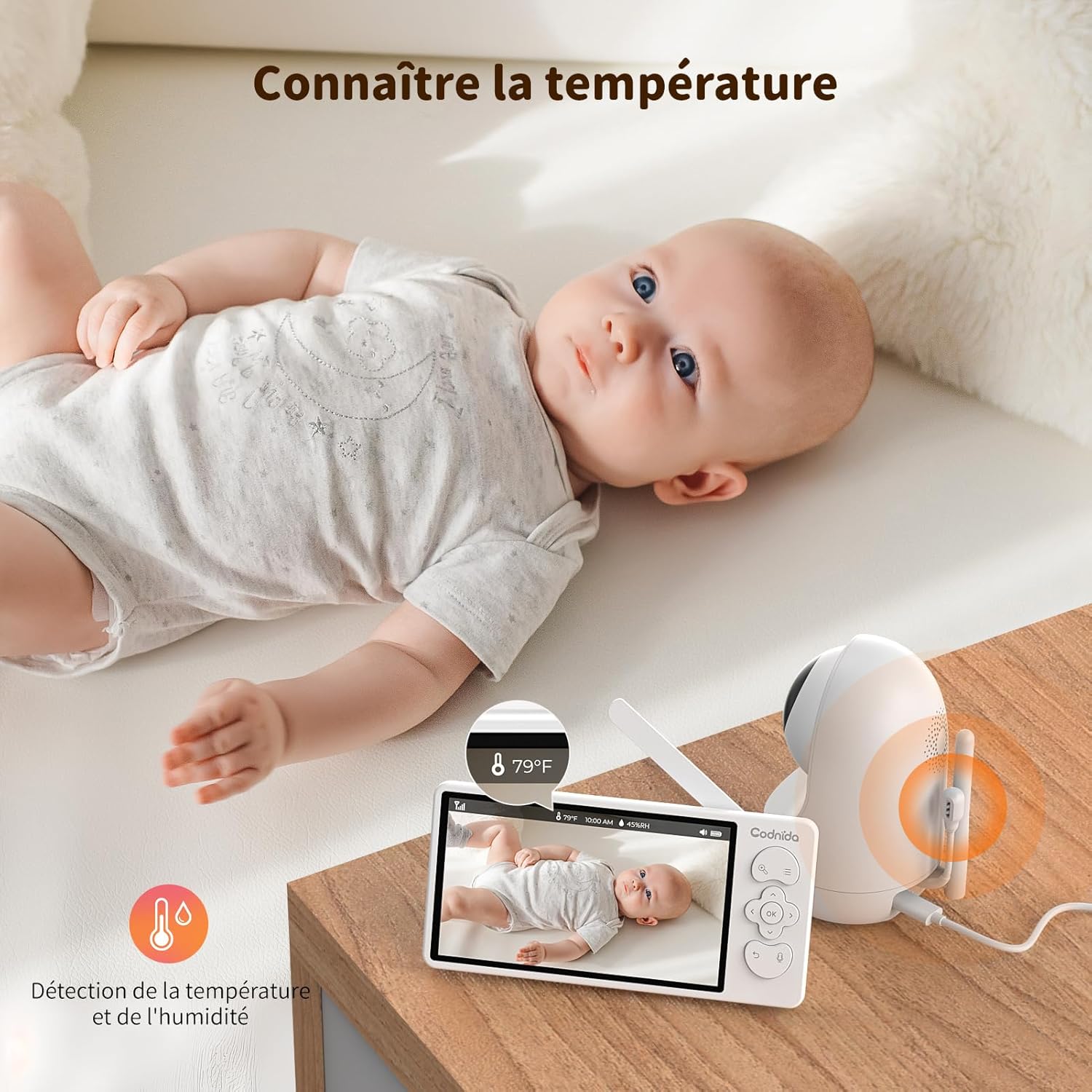 Codnida Baby Monitor temperature and humidity detection