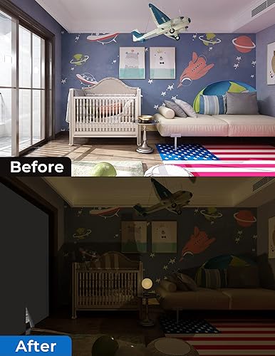 Miniatura 6 de Sumobaby Cortinas opacas para dormitorio, 50 x 57 pulgadas, cortinas opacas portátiles sin taladrar con cintas mágicas resistentes al calor,