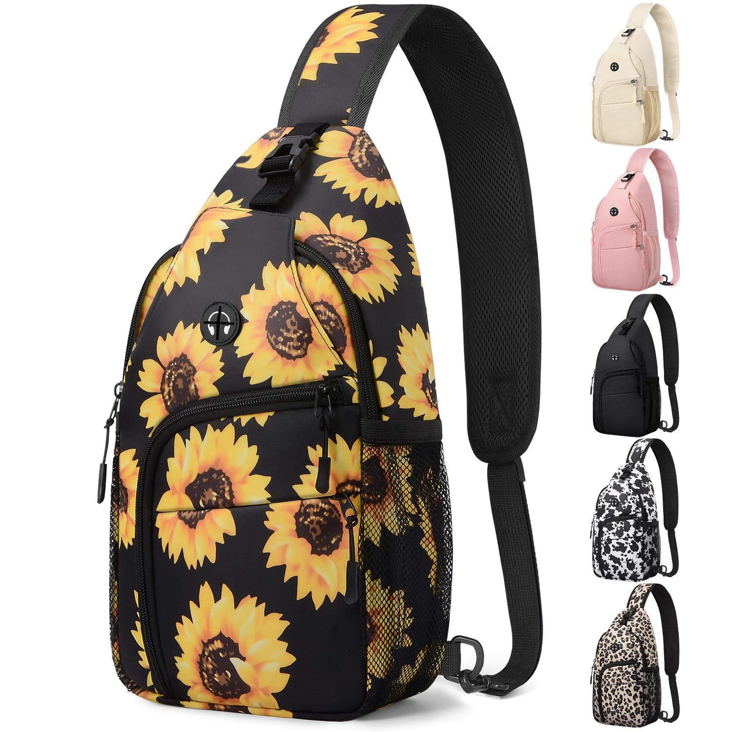 Pritent Crossbody Bags for Women Man Waterproof Sling Bag Backpack Trendy Casual Cross Body Bag with Convertible Shoulder Strap Chest Bag for Camping