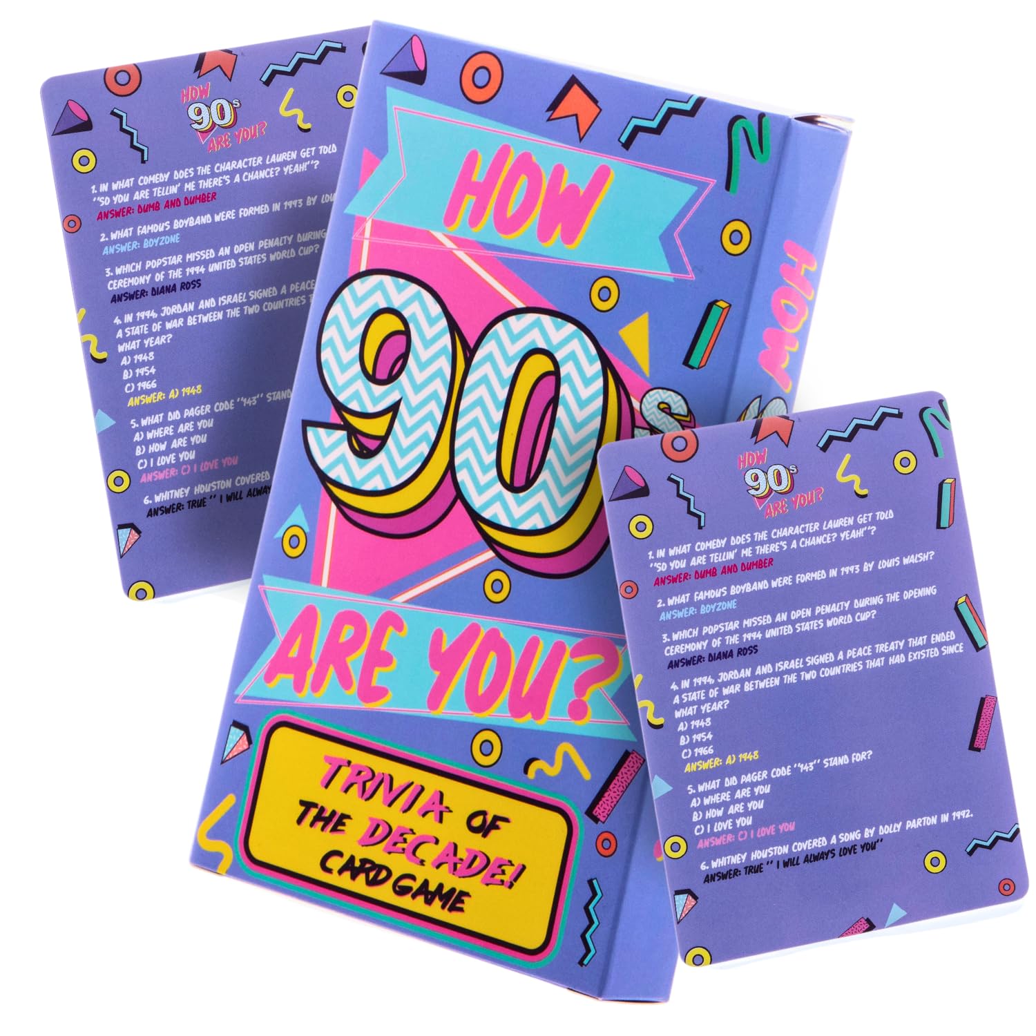 Boxer Gifts 90s Trivia Card Game - Party Game - Clear