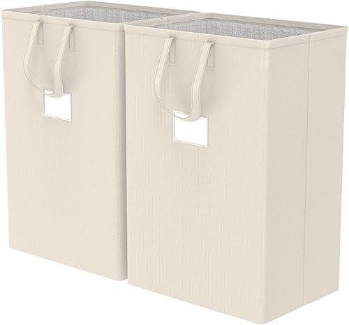 Canasta de lavandería grande de 75 litros con asas, cesta de ropa sucia impermeable para dormitorio, canasta de lavandería alta independiente