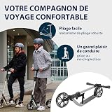 HUDORA Monopattino BigWheel® 205 Advanced - Monopattino comodo in alluminio sicuro per peso fino a 100kg - Altezza regolabile e struttura pieghevole - Monopattino bambini/ragazzi e adulti - 4