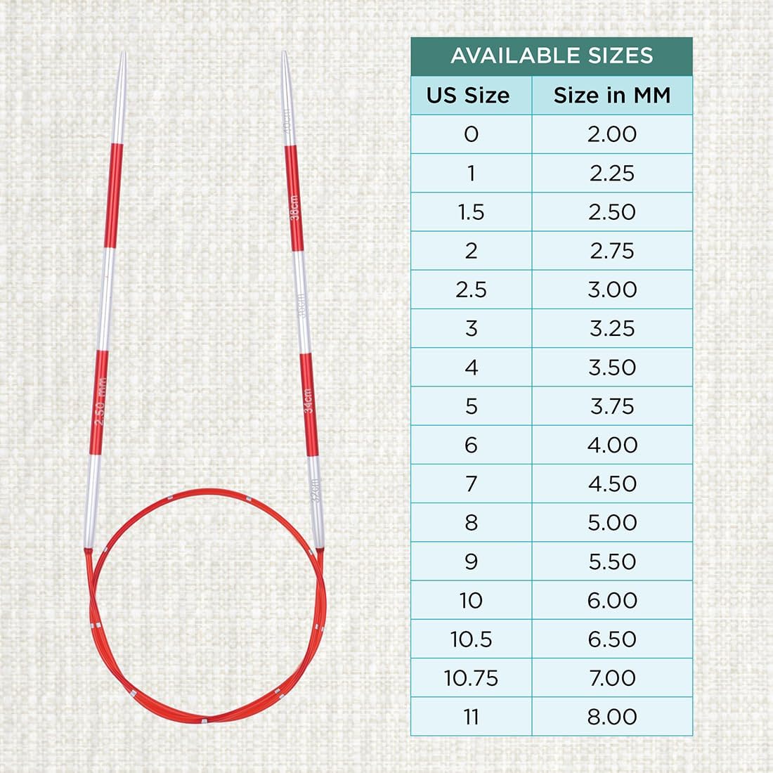 KnitPro Smartstix Fixed Circular Needles 16" (40cm) | US Size 1.5 (2.5mm)