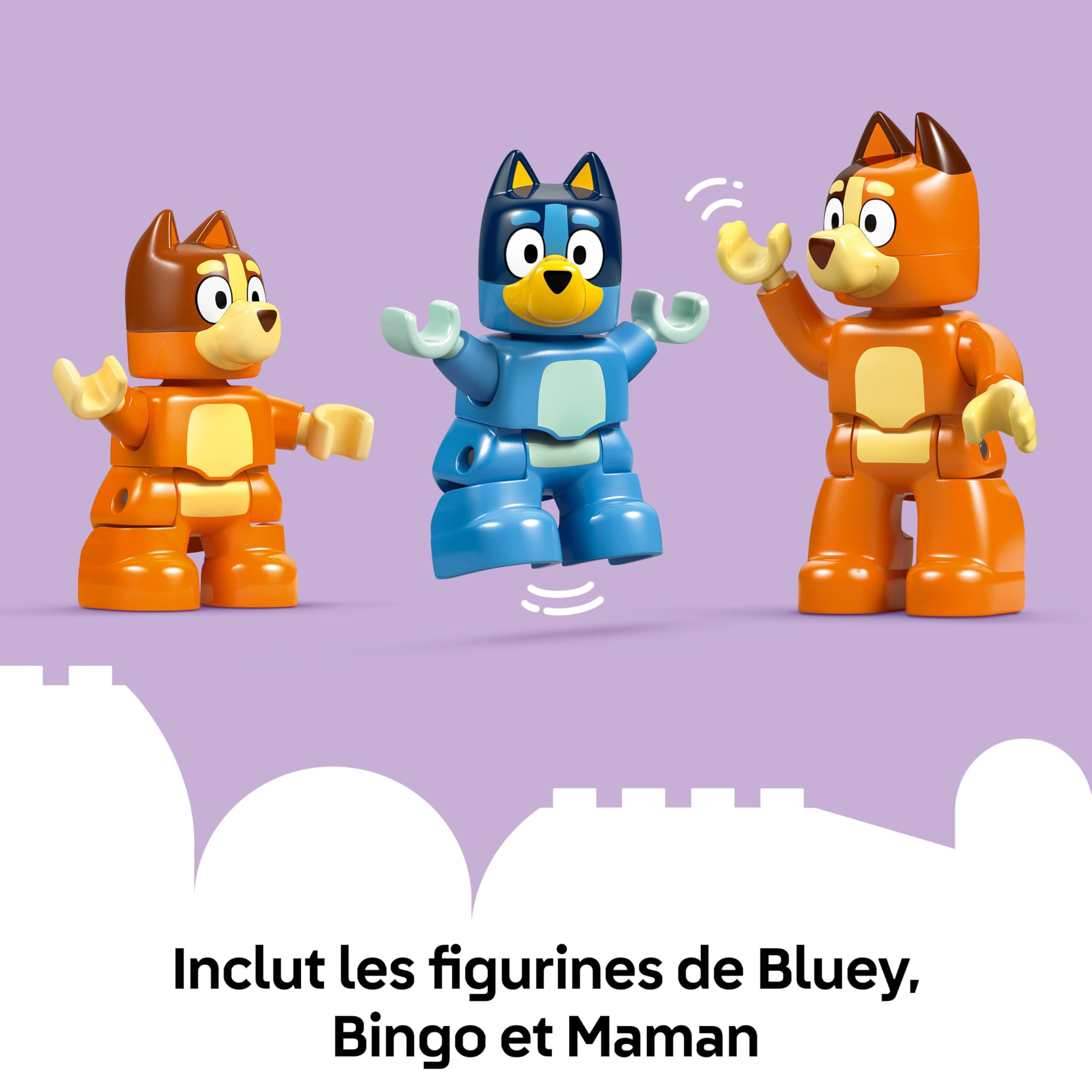 LEGO Duplo La Maison de Famille de Bluey et Le Jeu de Mémoire - Jouet Interactif Inspiré du Jeu de Société - 3 Figurines, Fenêtres & Roue Fonctionnelles - Cadeau pour Fille ou Garçon dès 3 Ans 10459