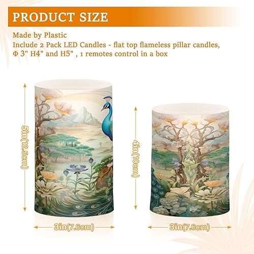 Vista 200 de Velas parpadeantes sin llama, velas LED moradas de mariposa lavanda con temporizador remoto, juego de 2 velas a pilas para San Valentín, boda