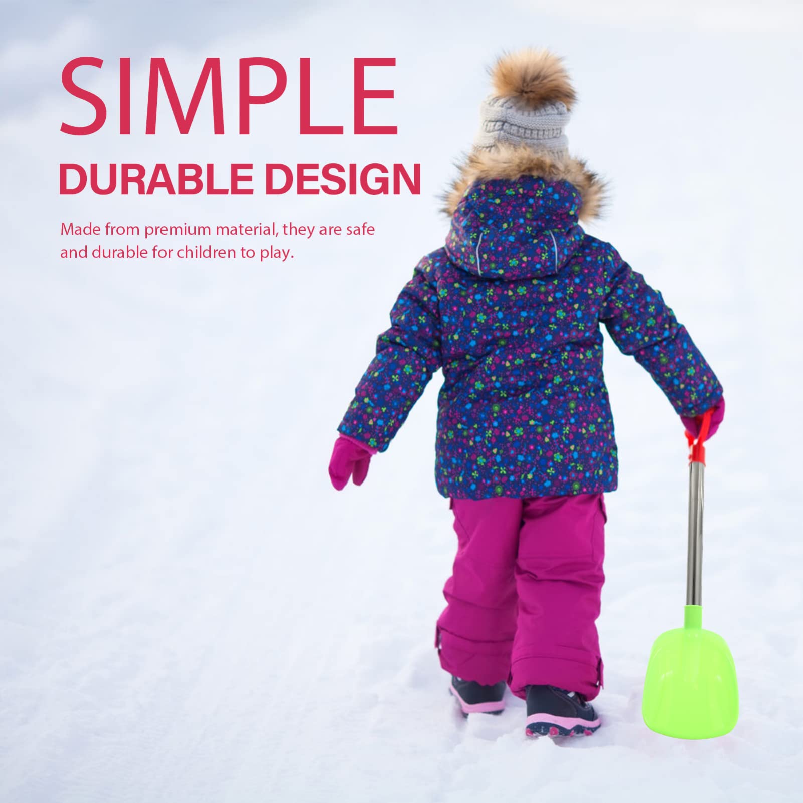 Beach Shovels Beach Shovels 2pcs Shovels Toys Beach Snow Toys Shovels Sand Shovel Plastic Snow Shovels for Outdoor Garden Backyard Beach Snow(Random Color) 50cm Snow Shovel Snow Pusher