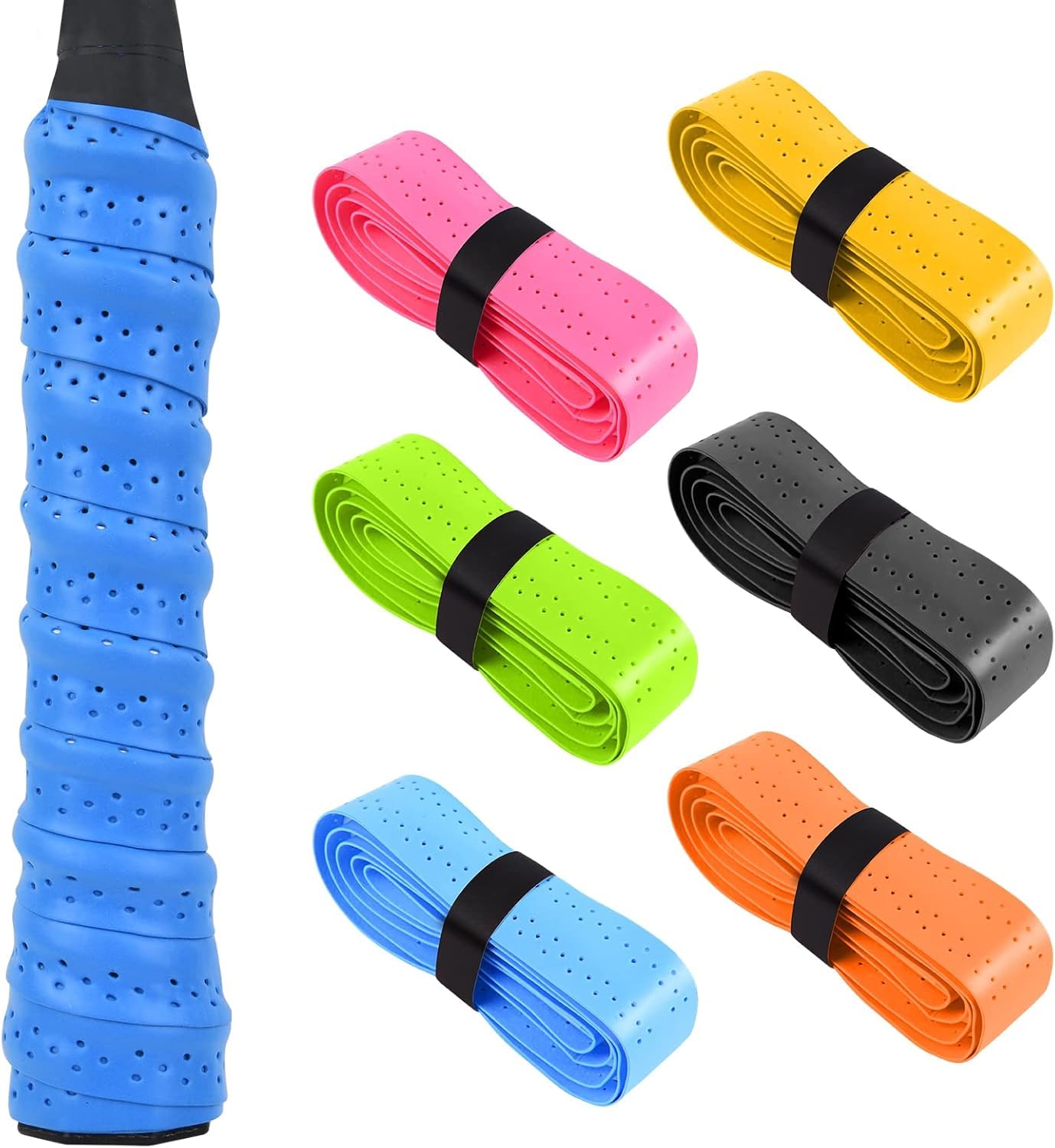 Universal Racket Grip Tape for Tennis, Shuttlecock & Squash – Anti-Slip, Sweat-Absorbent Wrap (Multicolour, Pack of 1)-image-7