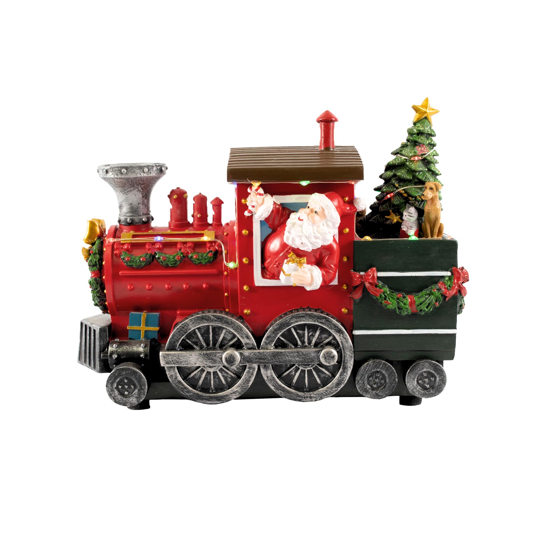 Pueblo navideño animado | Papá Noel en tren | Show musical en miniatura con figuras | Perfecto para exhibiciones navideñas, decoración de interiores, regalo pensado